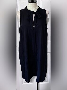 NWT Splendid Black Sleeveless Tie Neck Shift Dress XL